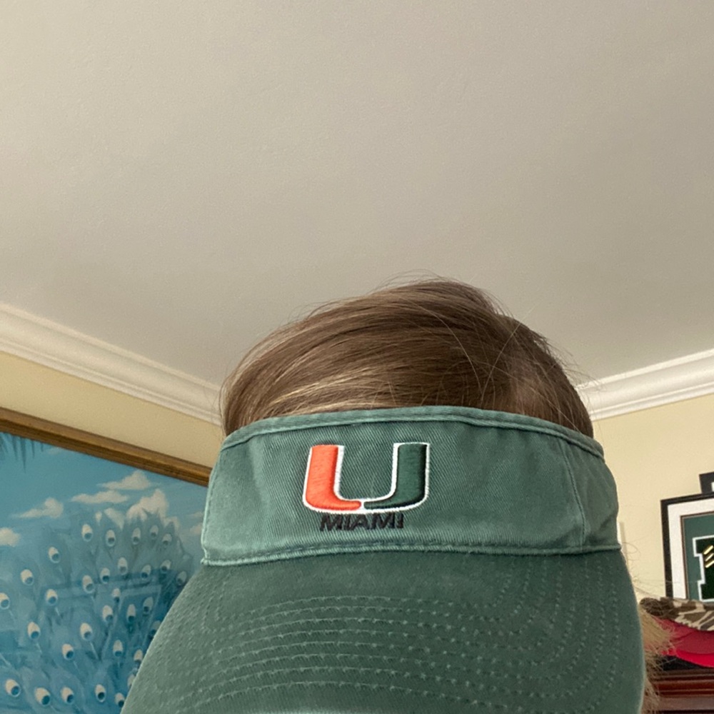 University of Miami green and orange visor vintage womens